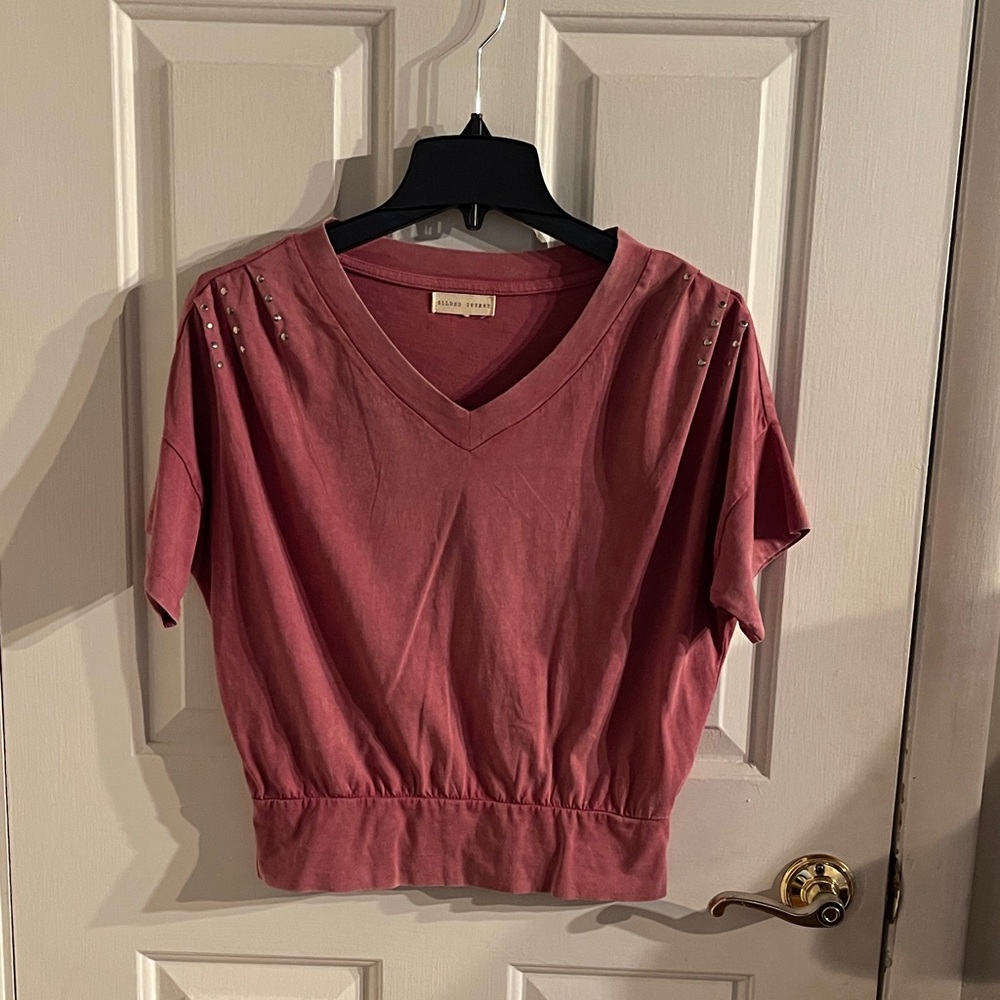 Banana Republic V-Neck Studded Top - Rose